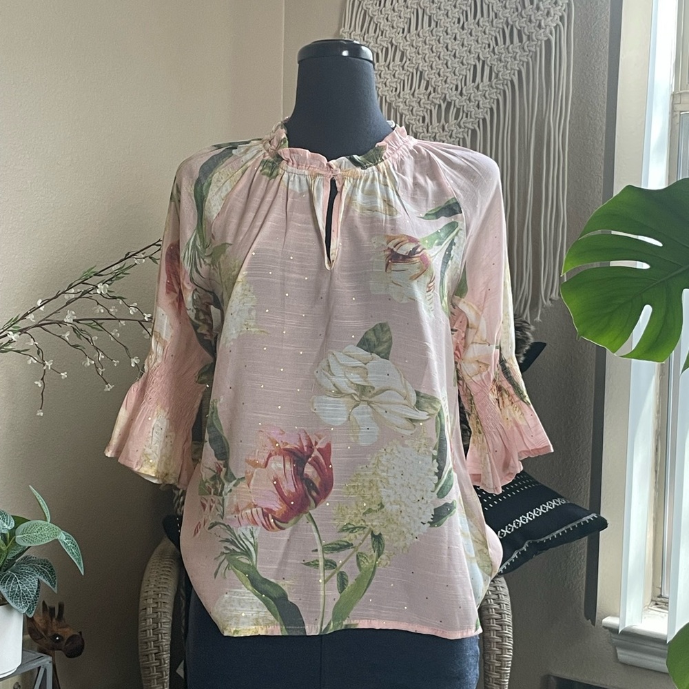 Harvé Benard Floral Print Blouse